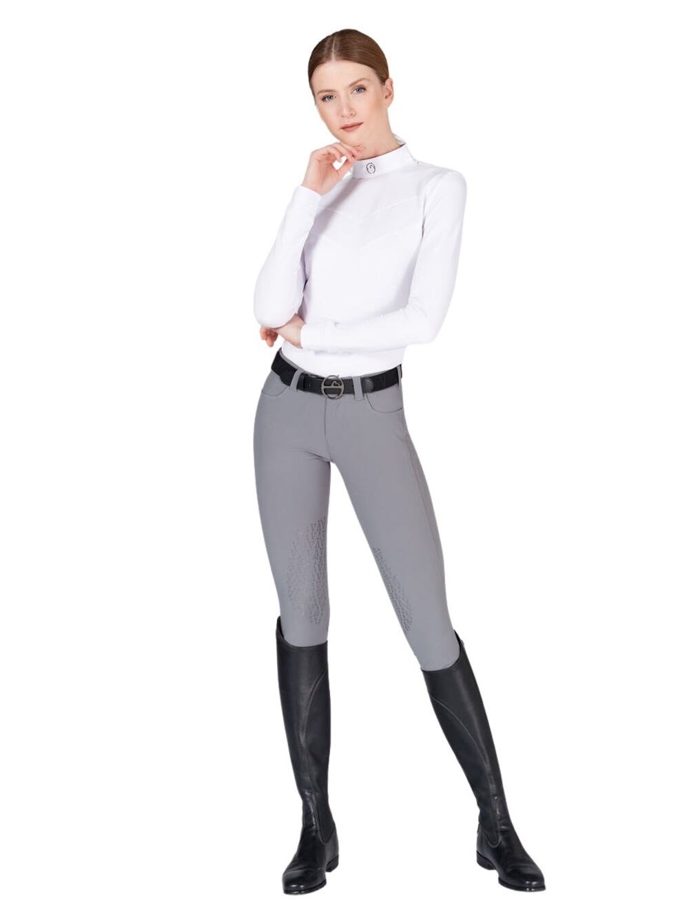 Vestrum Lorient V Knee Grip Breeches Dove Grey Women’s Size 42 Italy
